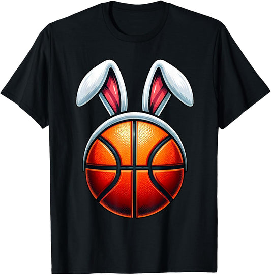 Basketball Easter Cute Bunny Ears Easter Hunting Eggs Funny T-Shirt
