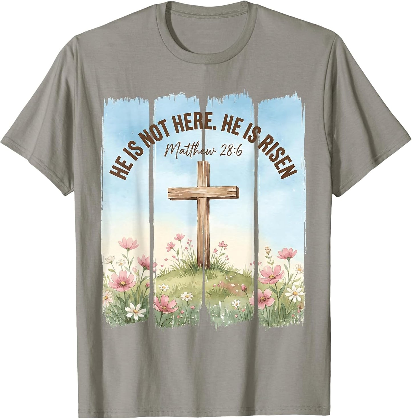He is Risen Wildflowers Christian Easter Women Girls Kids T-Shirt
