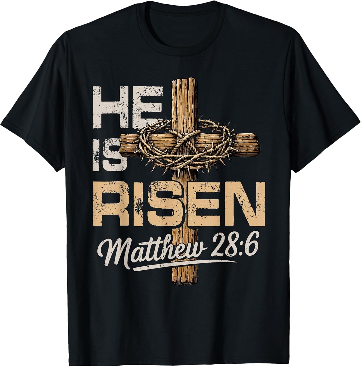 He is Risen Cross Jesus Christian Easter for Men Women Kids T-Shirt
