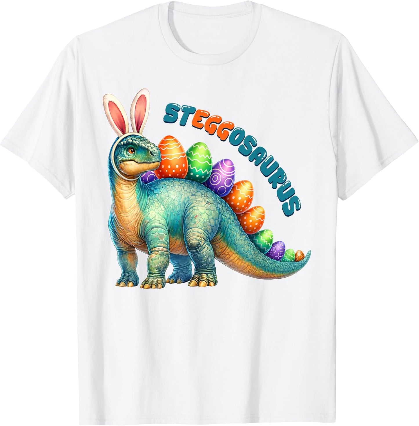 Steggosaurus Easter Day Stegosaurus Easter Eggs Boys Kids T-Shirt