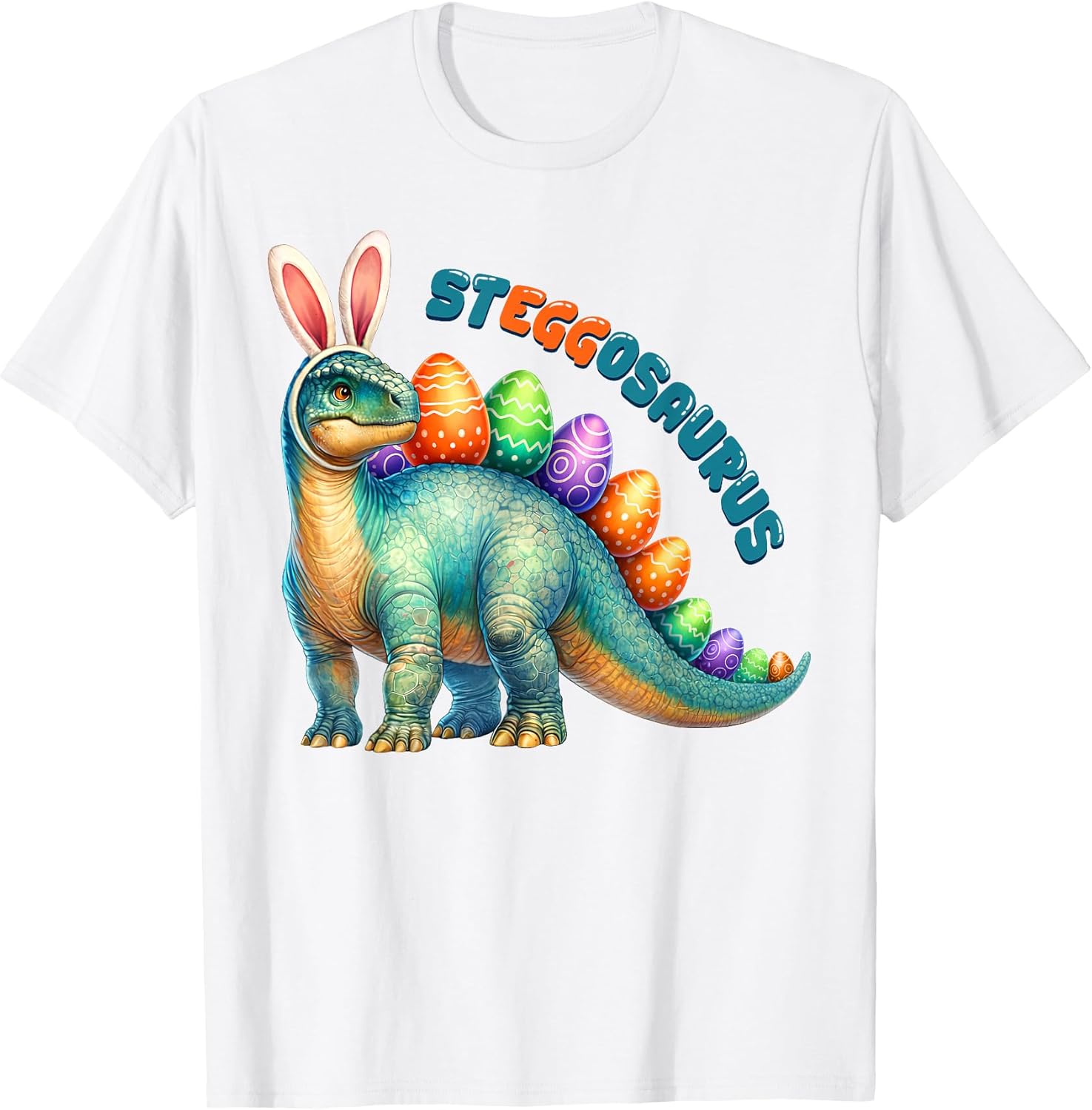 Steggosaurus Easter Day Stegosaurus Easter Eggs Boys Kids T-Shirt