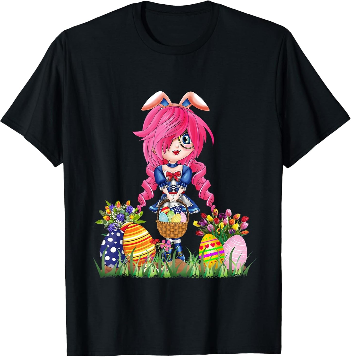 Easter Bunny Ears Japanese Anime Merch Cute Manga Teen Girls T-Shirt