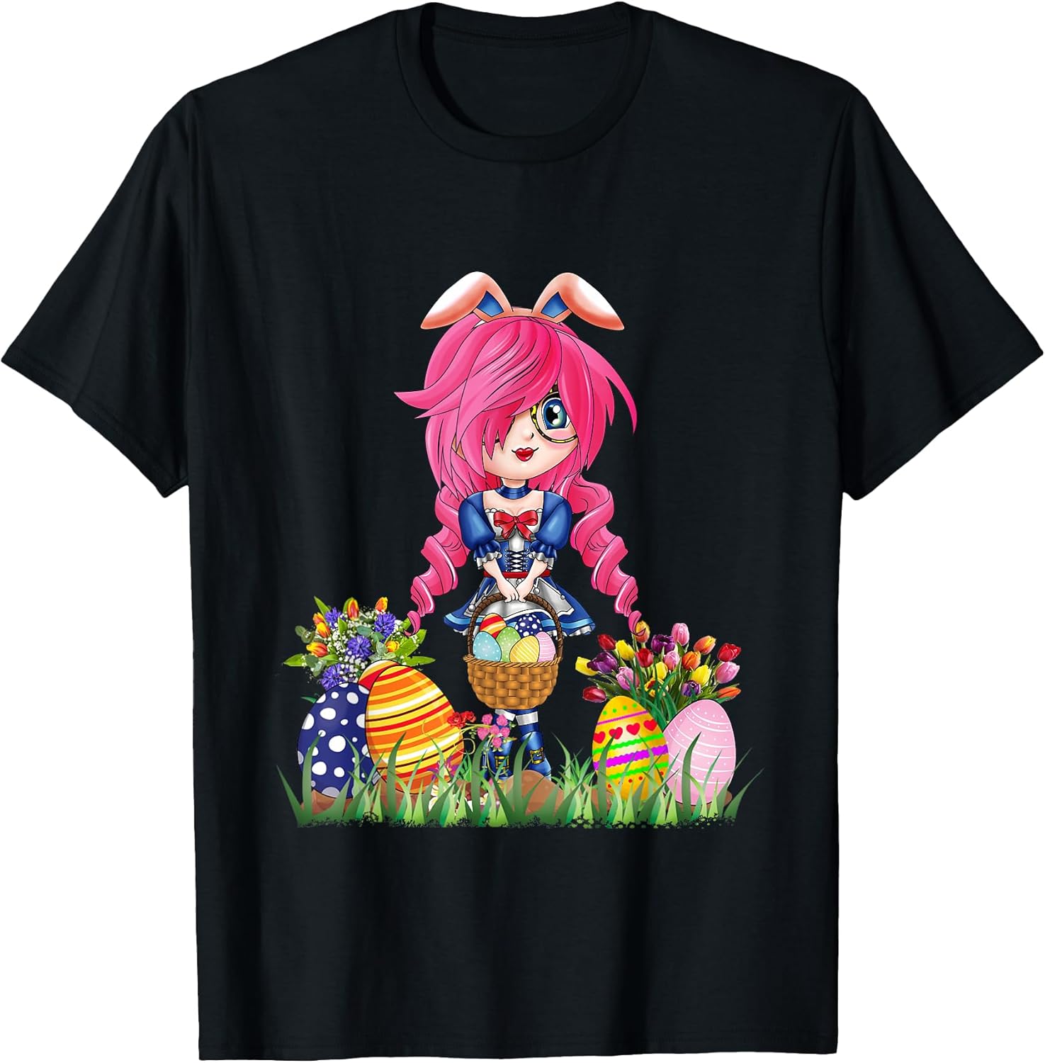 Easter Bunny Ears Japanese Anime Merch Cute Manga Teen Girls T-Shirt