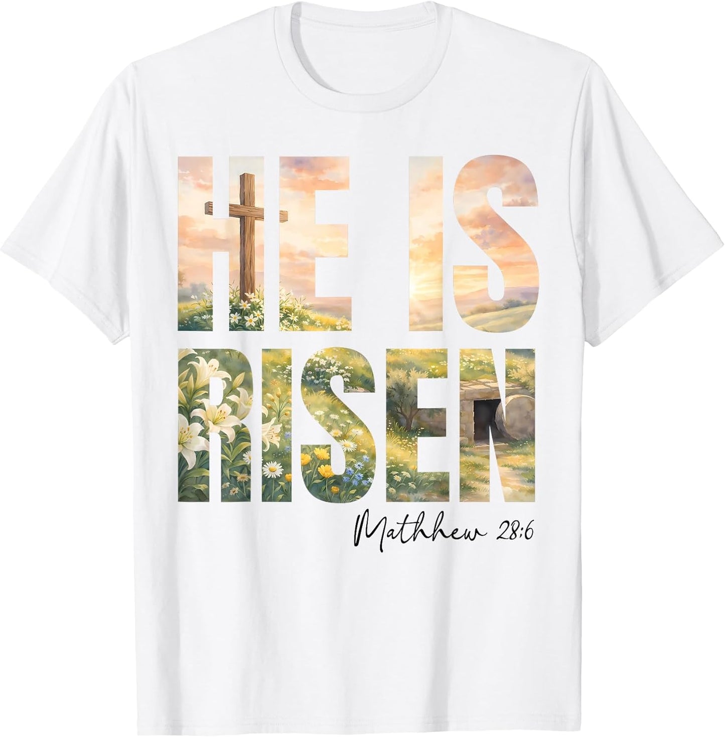 He Has Risen Wildflower Easter Day Boho Christian
