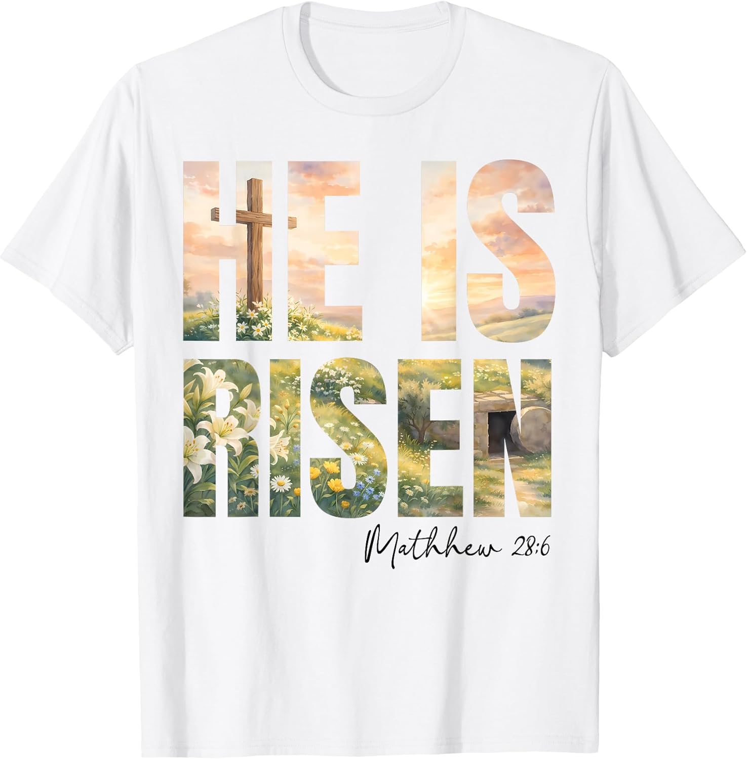 He Has Risen Wildflower Easter Day Boho Christian