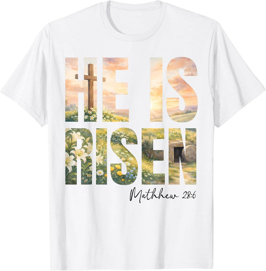 He Has Risen Wildflower Easter Day Boho Christian