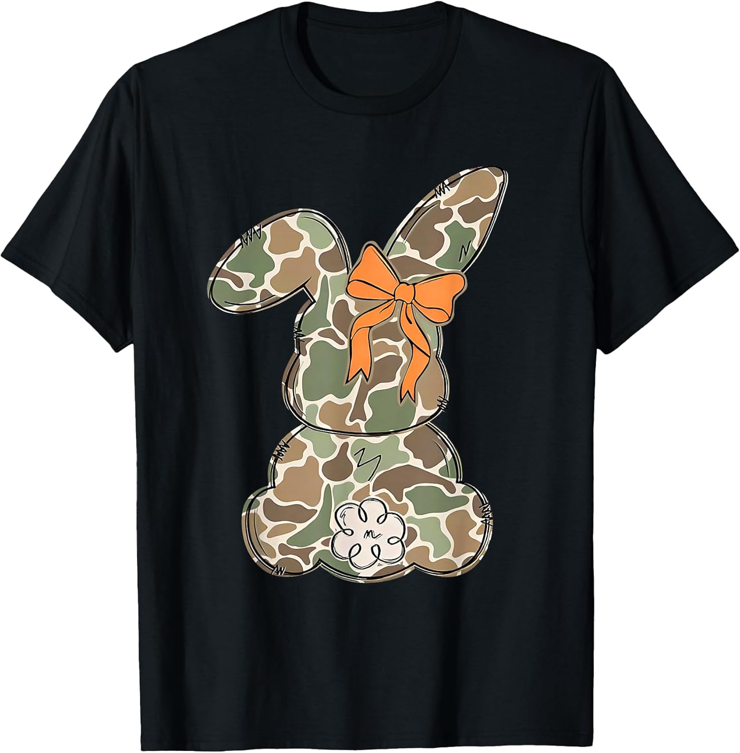 Cute Bunny Egg Hunter Rabbit Camouflage Easter Couples Girls T-Shirt