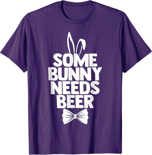 Easter Tee Men Some Bunny Needs Beer Funny Ears Easter Day T-Shirt