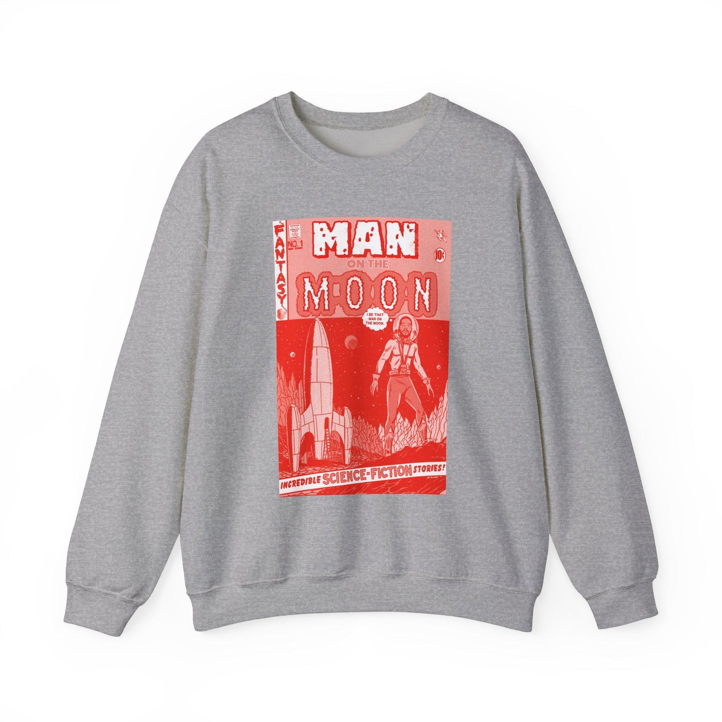 Man on the Moon - RED VARIANT - Unisex Heavy Blendâ„¢ Crewneck Sweatshirt