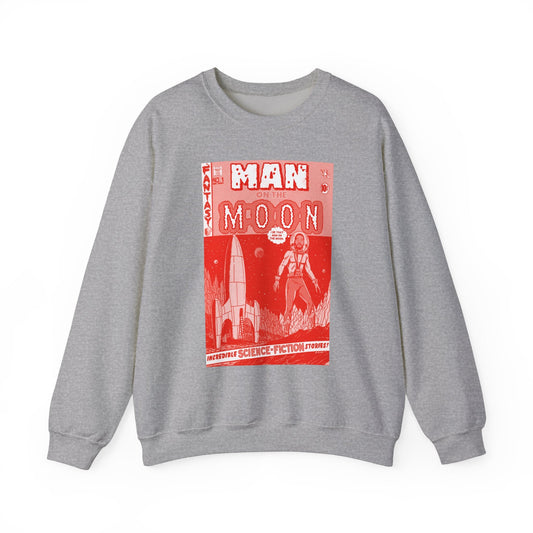 Man on the Moon - RED VARIANT - Unisex Heavy Blendâ„¢ Crewneck Sweatshirt