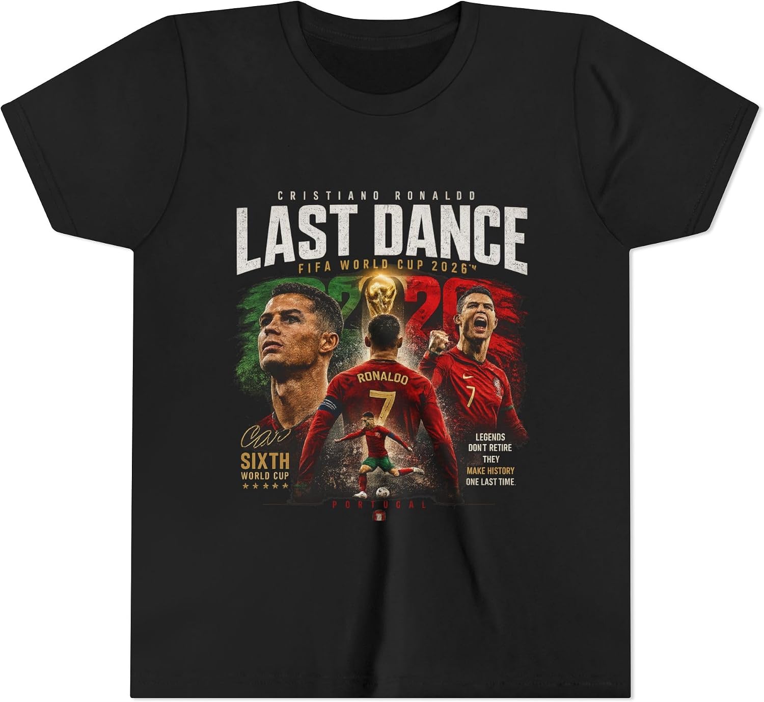 Ronaldo Last Dance World Cup 2026 Youth Tee | Soccer Tribute