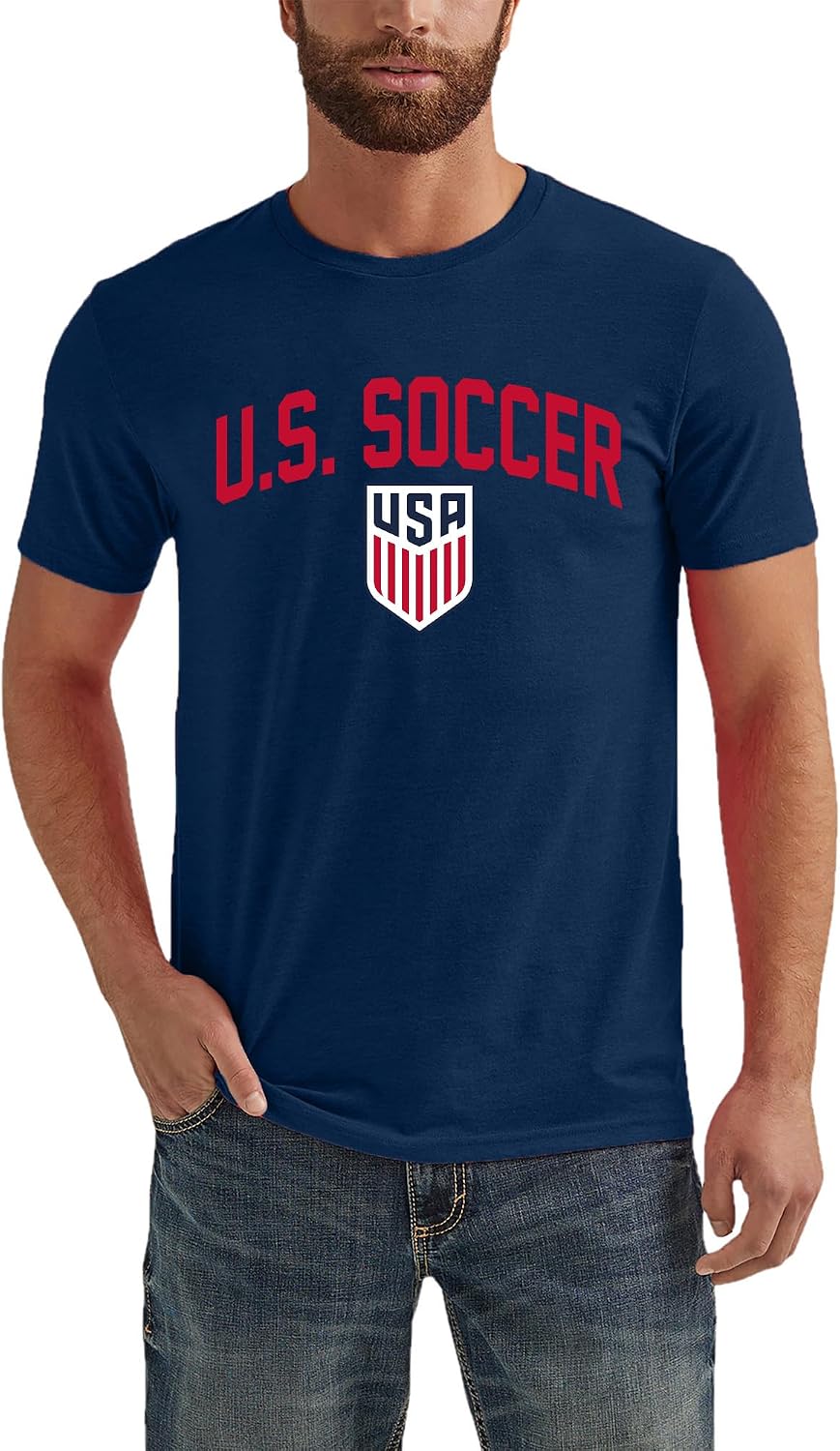 US Soccer Men's Big and Tall Graphic T-Shirt | USMNT Short Sleeve Crewneck, 100% Cotton