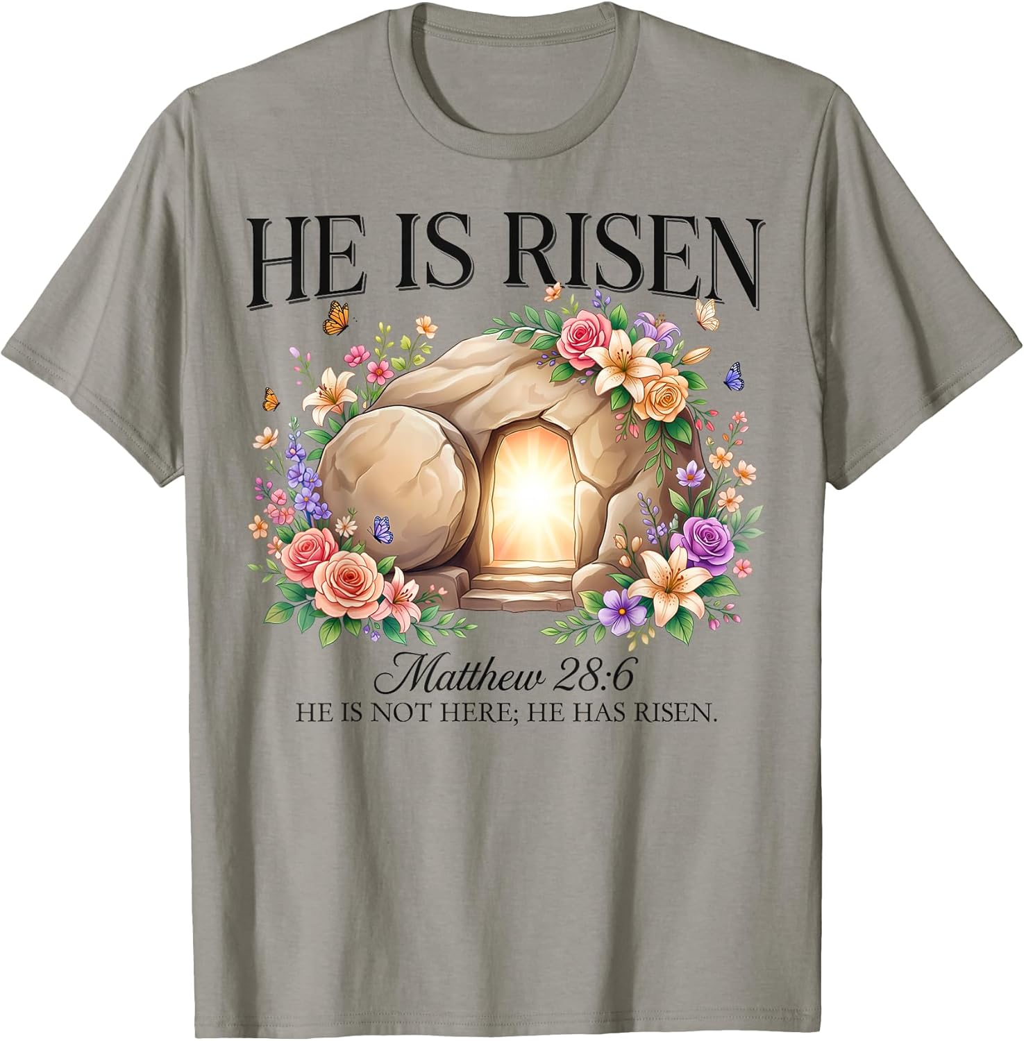 He is Risen Christian Easter Jesus Religious for Women Girls T-Shirt