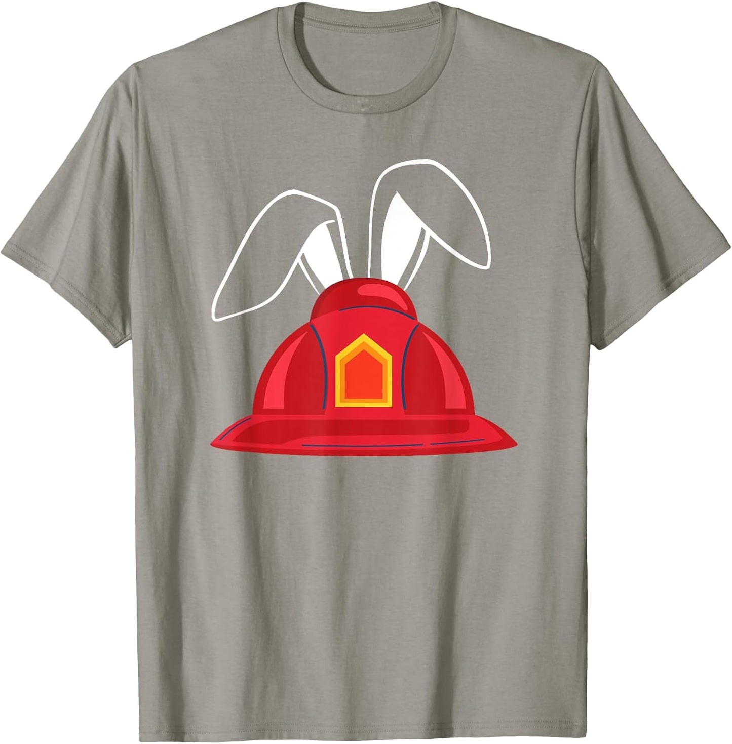 Bunny Ears Fireman Helmet Happy Easter T-Shirt