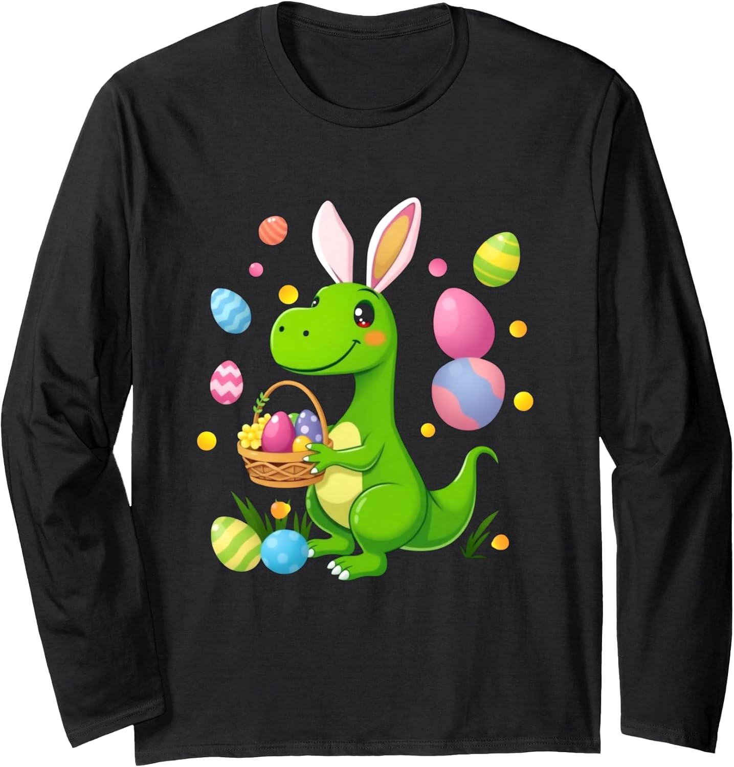 Easter Easter Dinosaur Rabbit Easter Bunny Long Sleeve T-Shirt