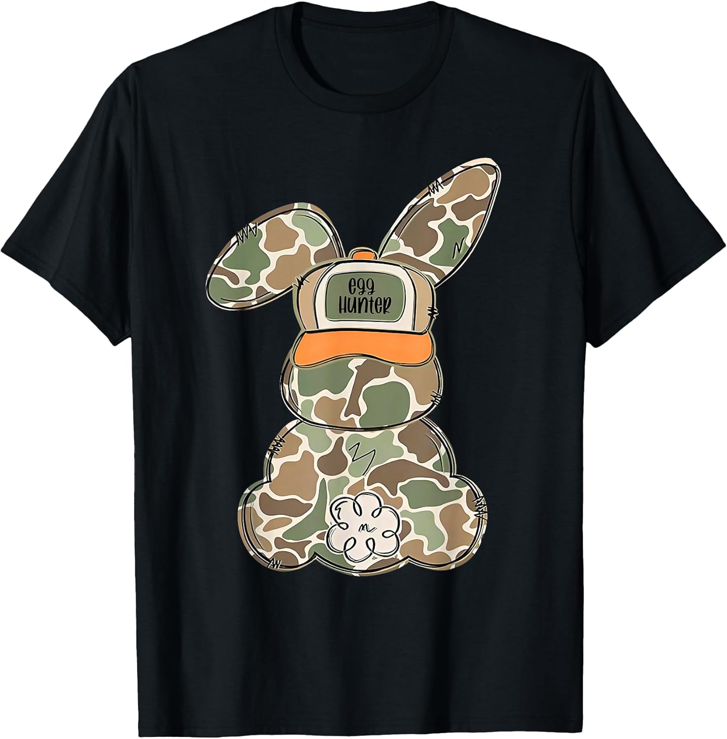 Cute Bunny Egg Hunter Rabbit Camouflage Easter Couples Boys T-Shirt