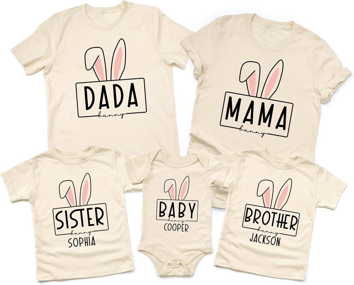 Matching Easter Outfits for Family | Customizable Family Easter Shirts, Mama, Dada, Sister, Brother, Baby Bunny | Siblings Matching Easter Shirts