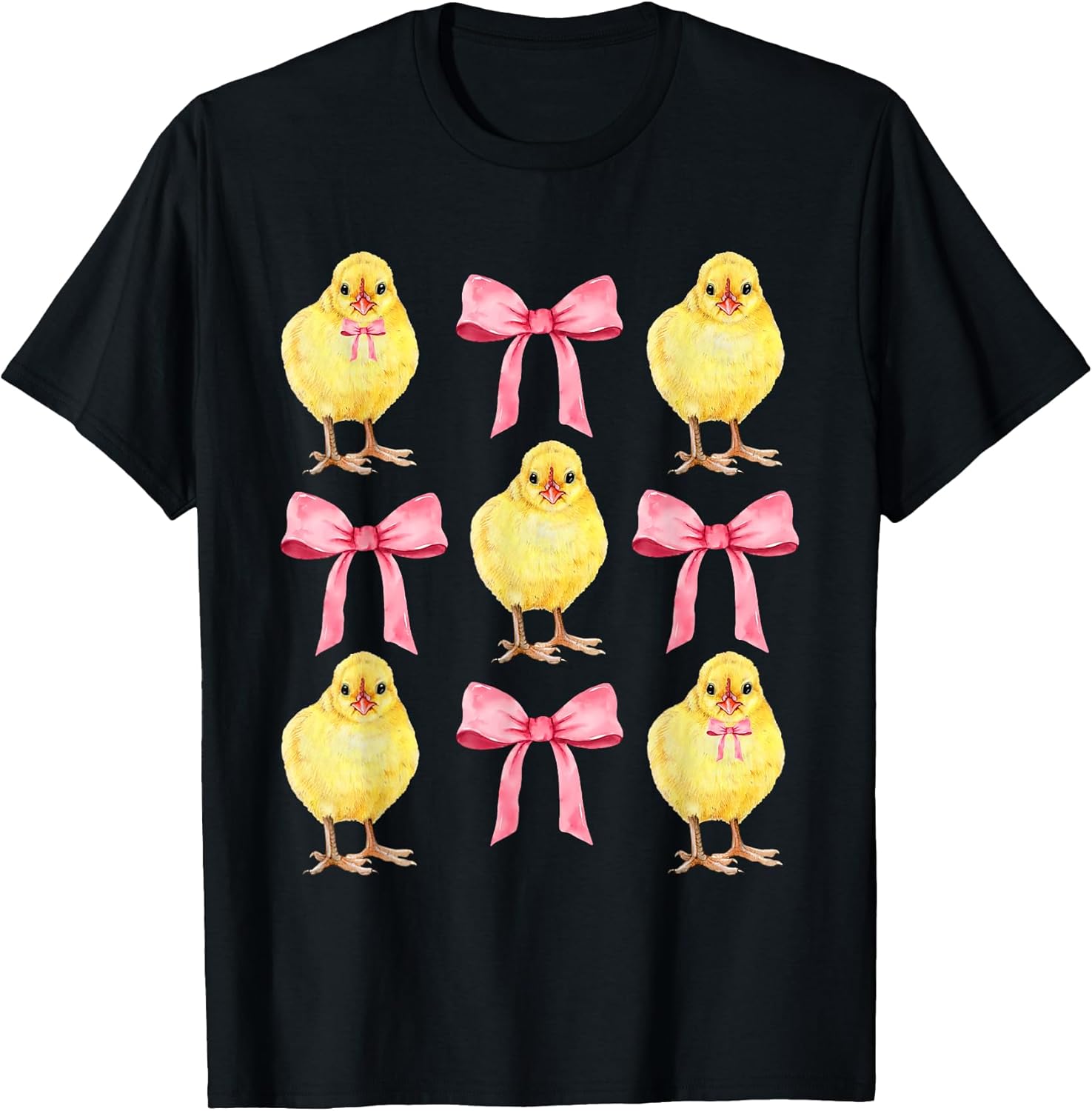 Funny Easter Chick Pink Coquette Bows Easter Day