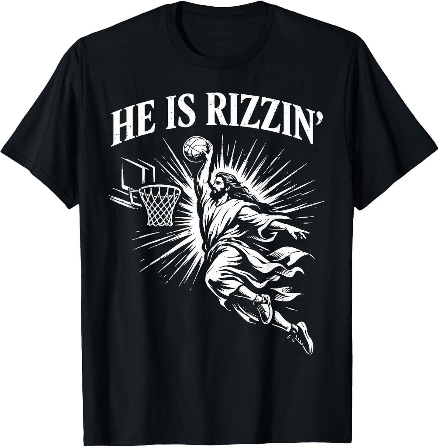 He is Rizzin Christian Religious Boys Kids Men Teens Easter T-Shirt