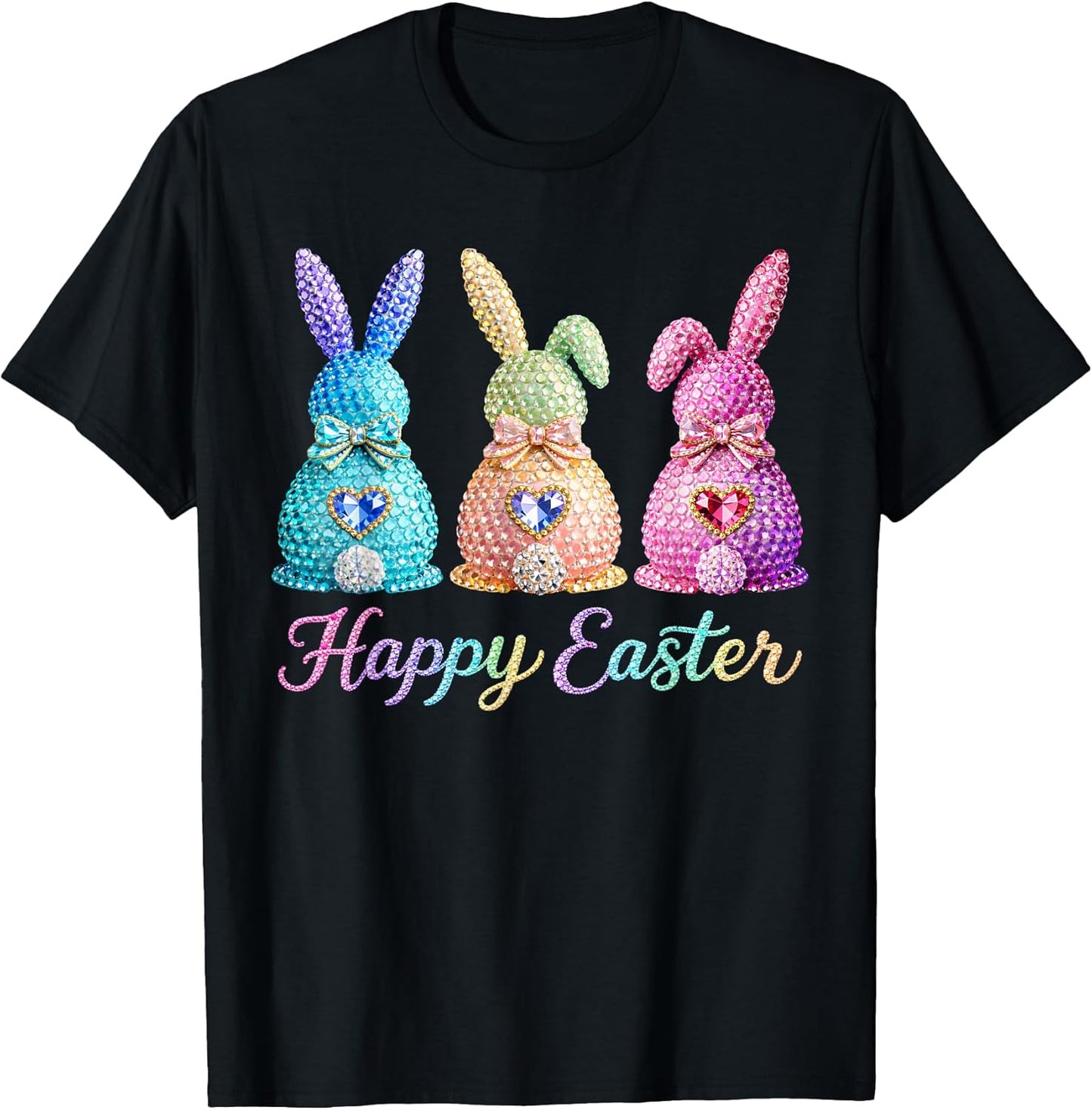 Happy Easter Day Rabbit Bunny Crystal Diamond Egg Hunt T-Shirt