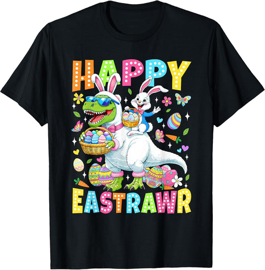 Funny Happy Eastrawr Toddler Boys Kids T-Rex Easter Dinosaur T-Shirt