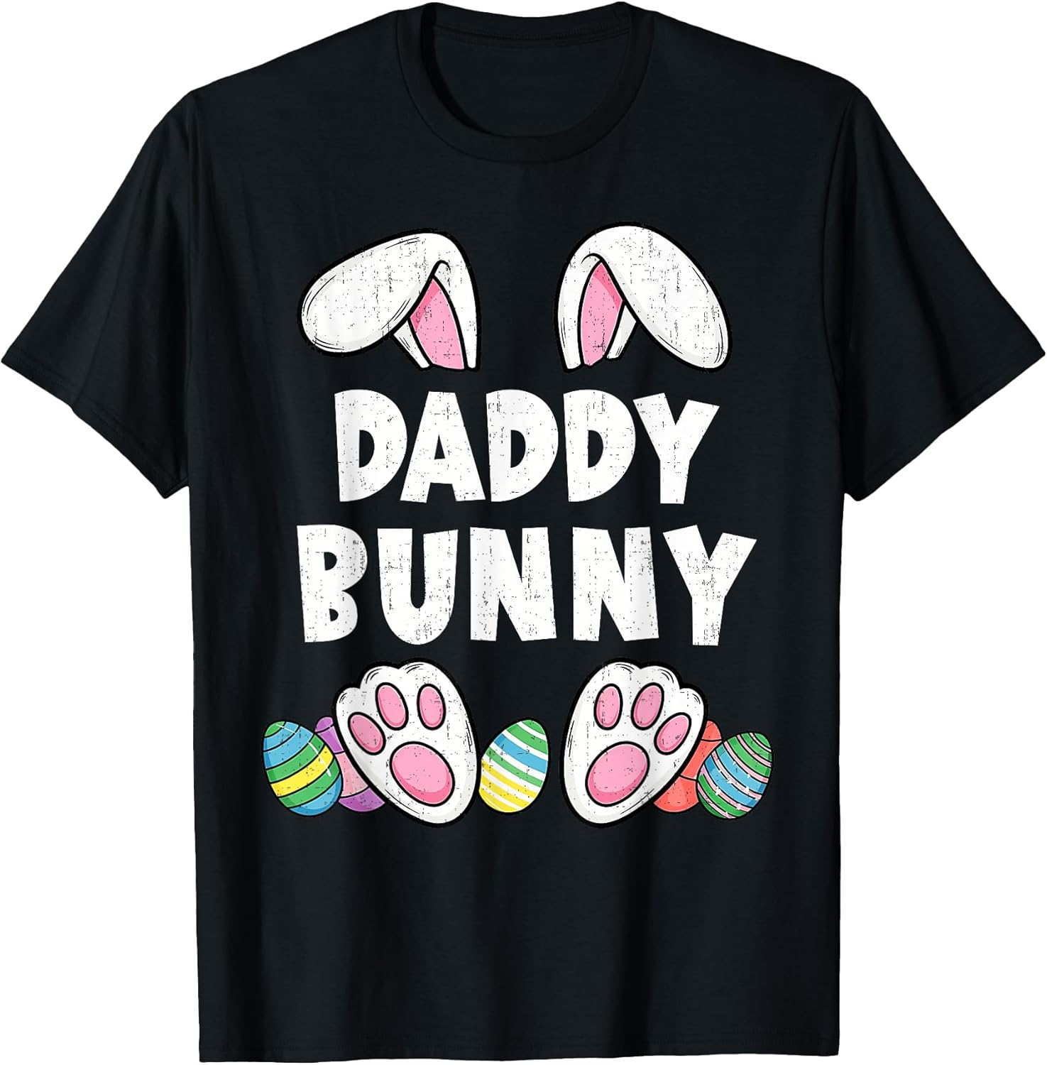 Daddy Bunny Ears Easter Family Matching Funny Happy Easter T-Shirt