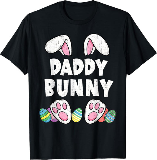 Daddy Bunny Ears Easter Family Matching Funny Happy Easter T-Shirt