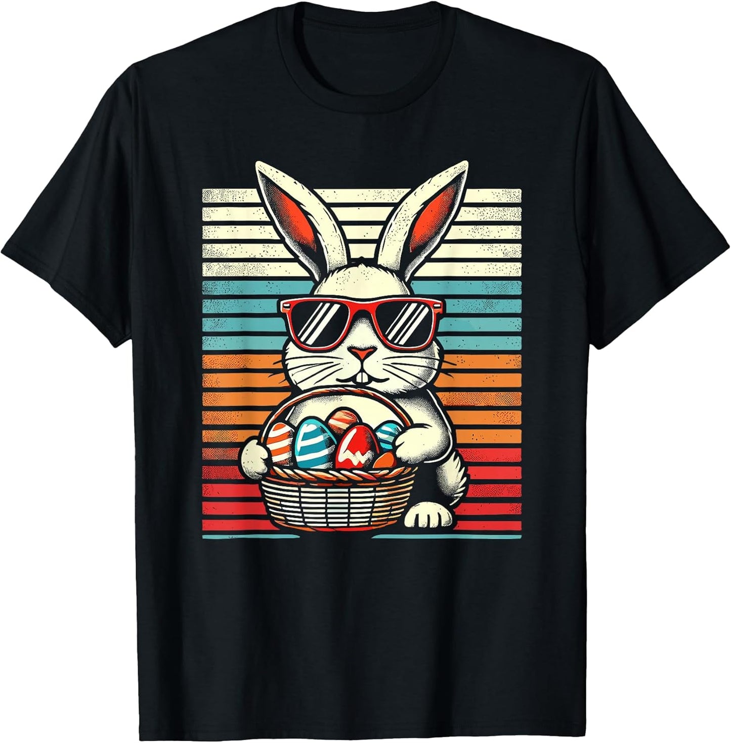 Retro Easter Bunny Men Women Kids Boys Girls Funny Easter T-Shirt