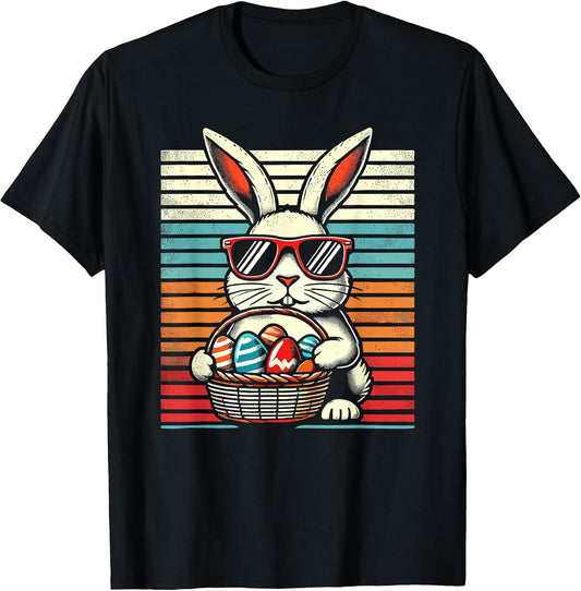 Retro Easter Bunny Men Women Kids Boys Girls Funny Easter T-Shirt