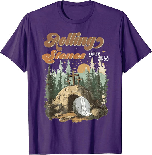 The Stone Was Rolled Away He Is Risen Ad 33 Easter Christian T-Shirt