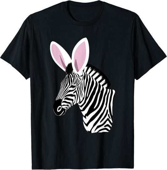 Zebra with Bunny Ears Funny Easter Kids Boys Girls Adults T-Shirt