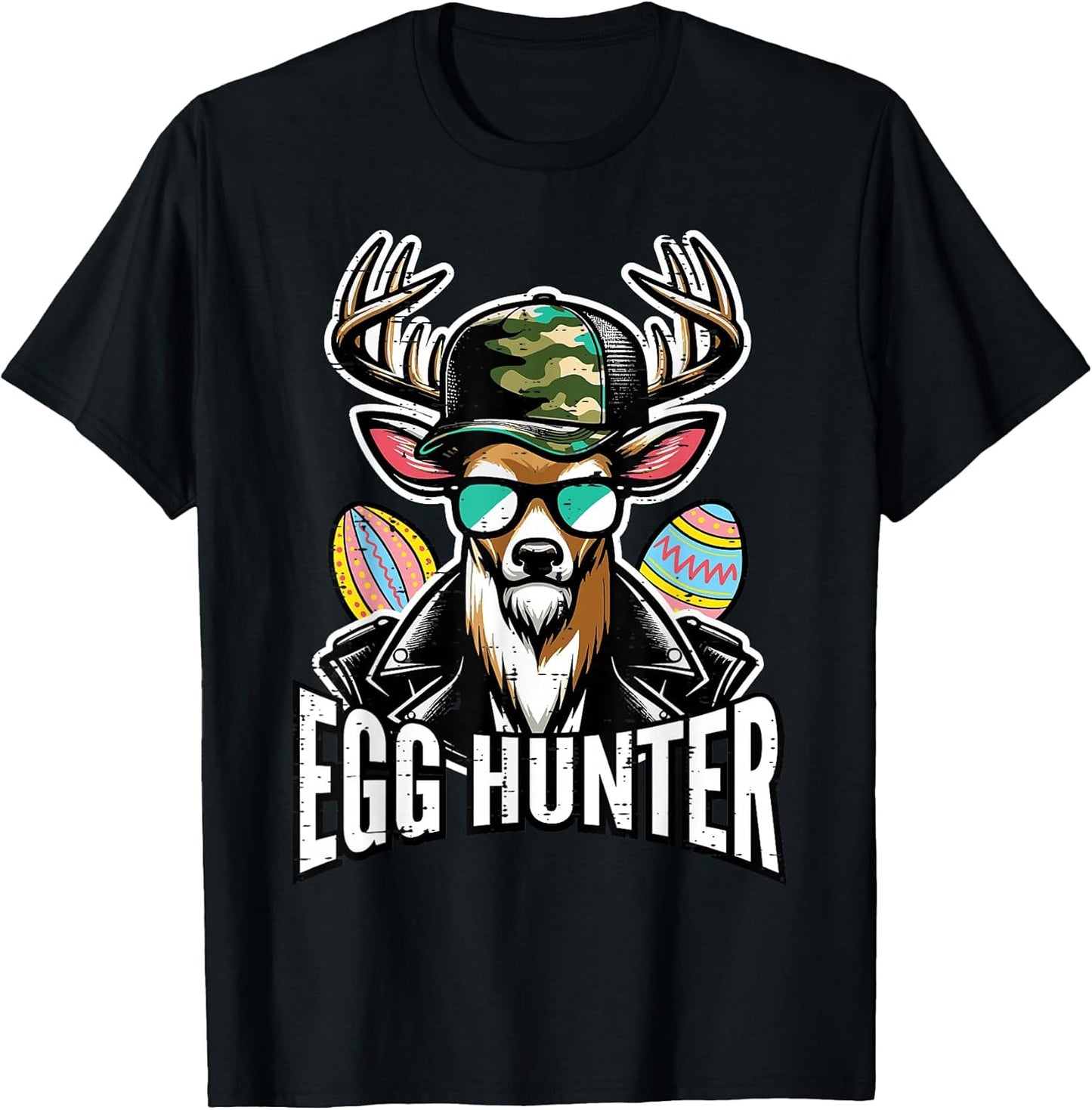 Easter Deer Camo Hat Egg Hunter Hunting Dad Men Boys Kids T-Shirt