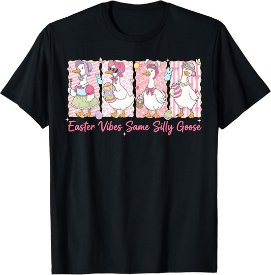 Preppy Easter Vibes Same Silly Goose Coquette Kids Girls T-Shirt