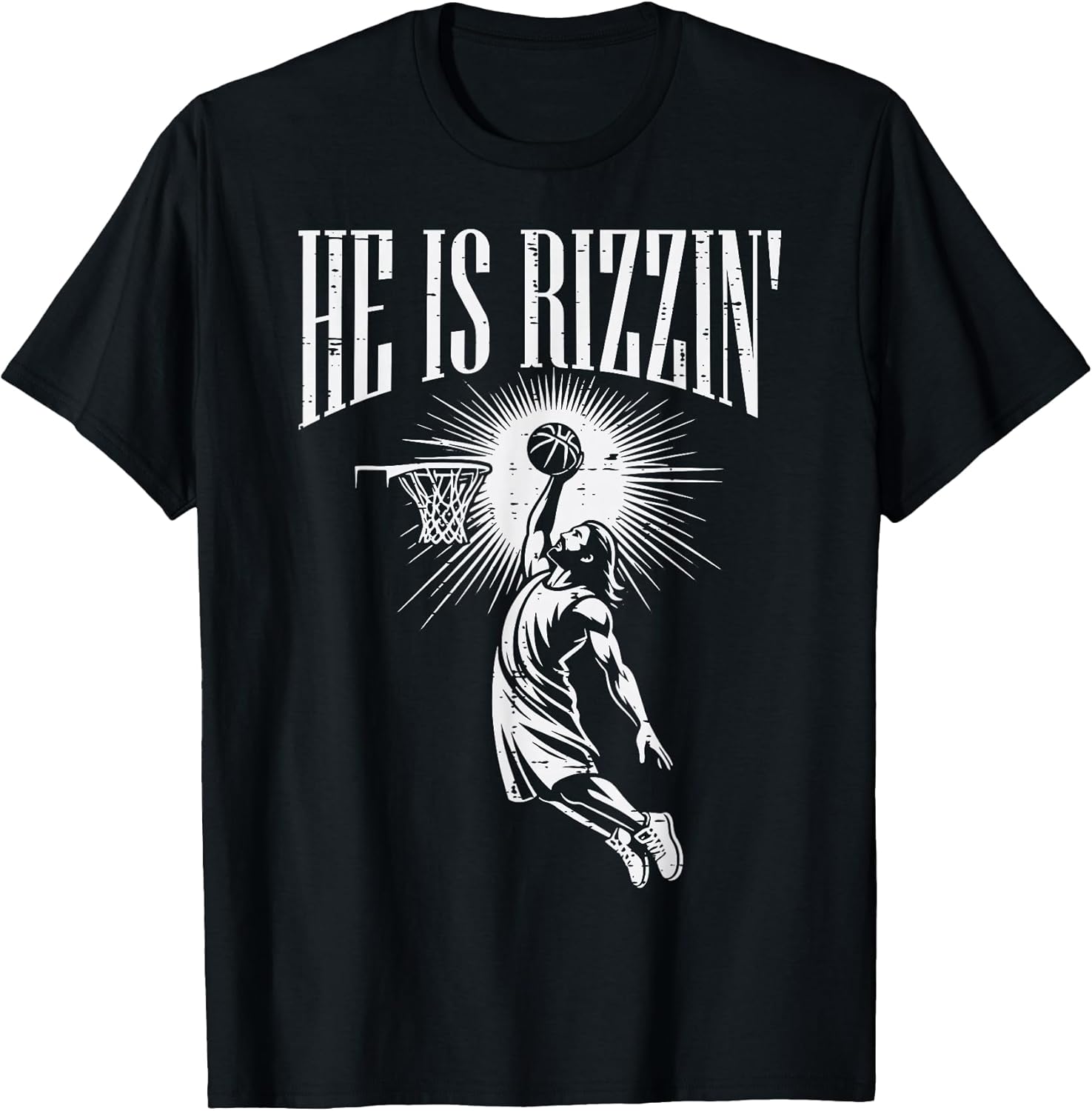 Easter He is Rizzin Christian Religious Boys Kids Men Teen T-Shirt