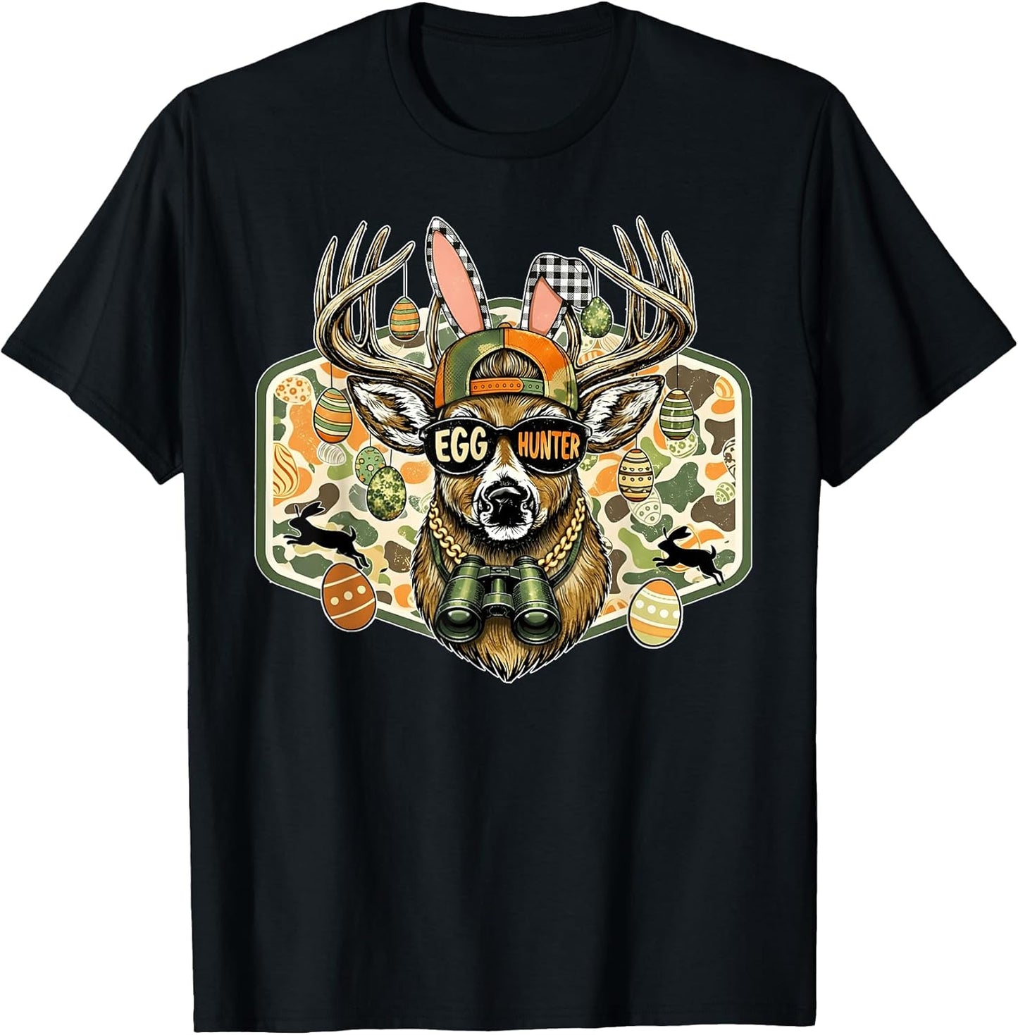Egg Hunter Camo Easter Day Deer Buck Funny Men Women Kid T-Shirt