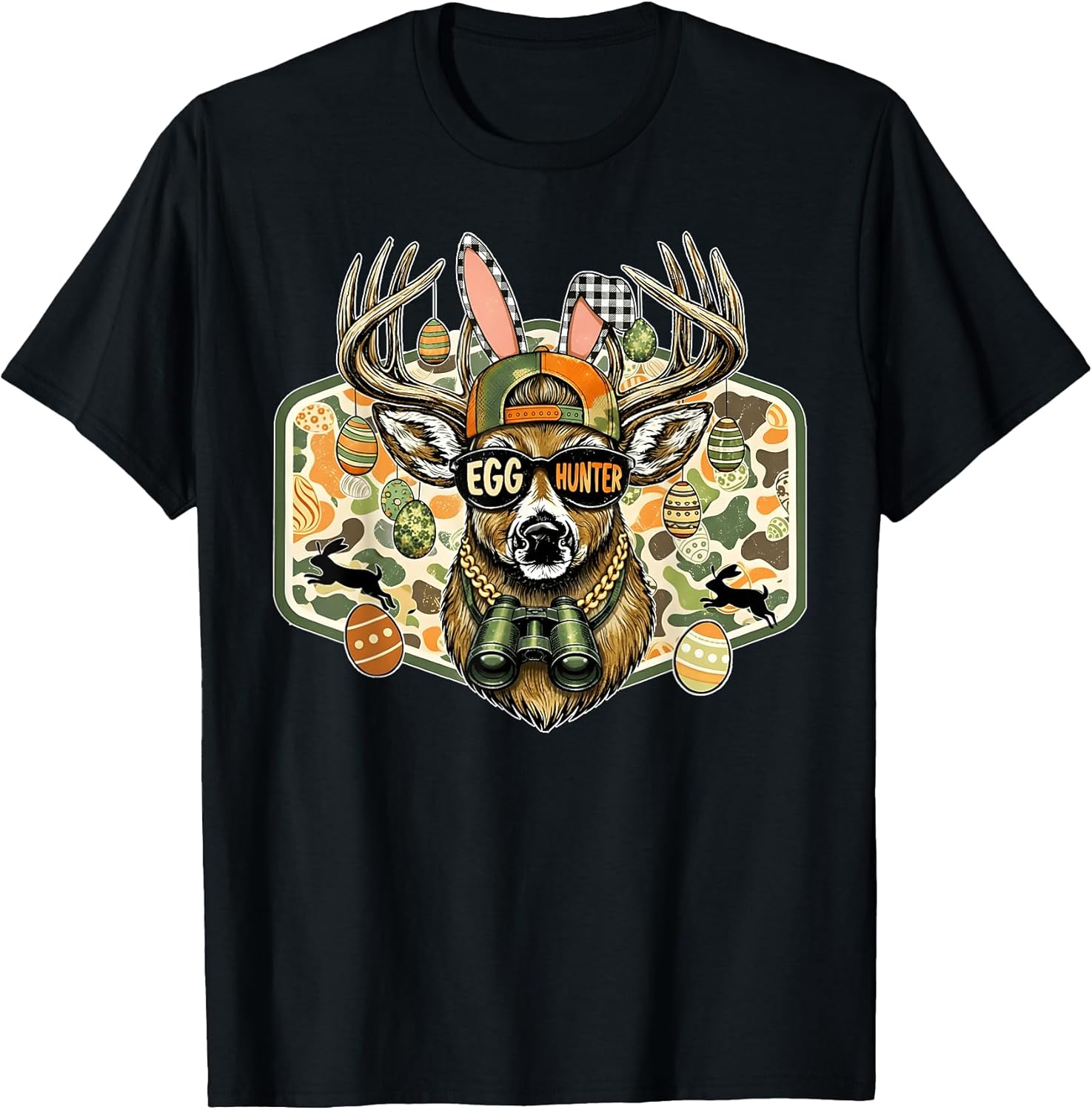 Egg Hunter Camo Easter Day Deer Buck Funny Men Women Kid T-Shirt
