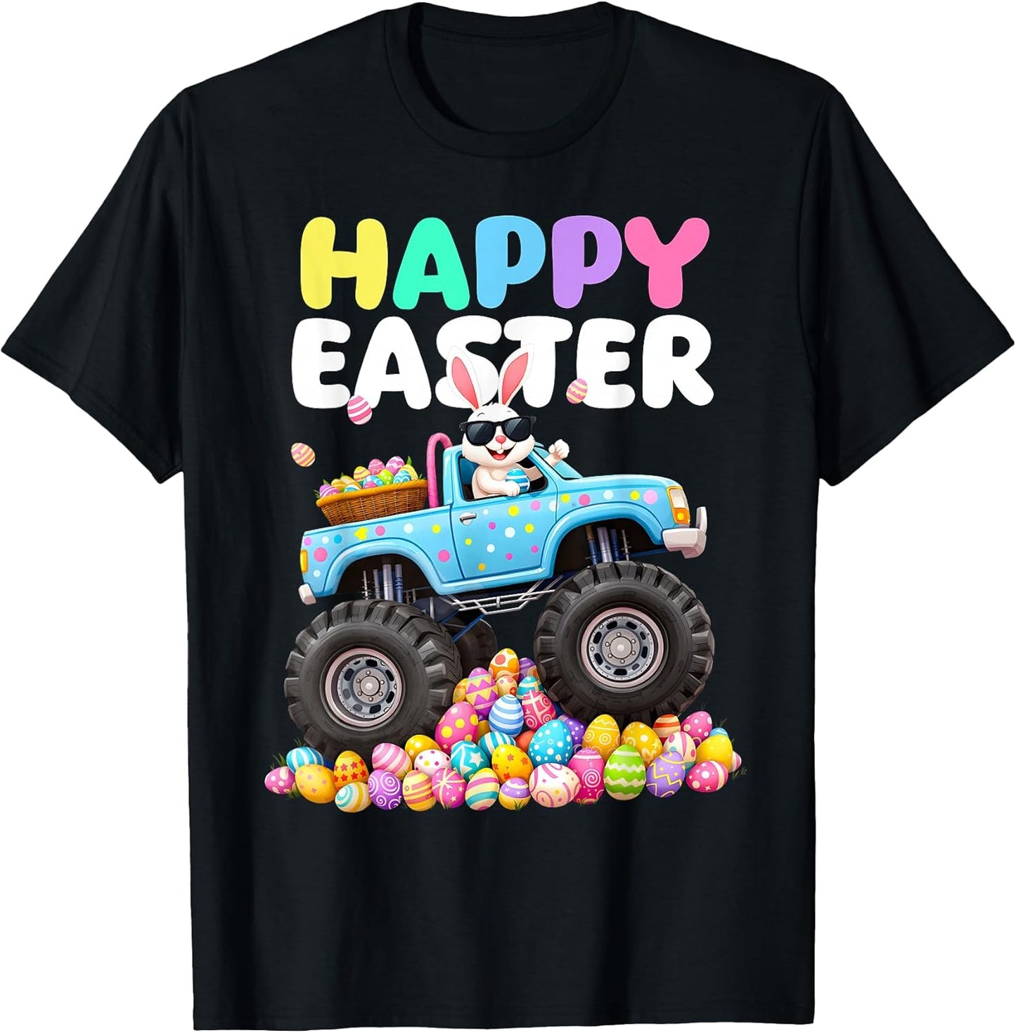 Boys Happy Easter Monster Truck Easter Eggs Toddler kids T-Shirt