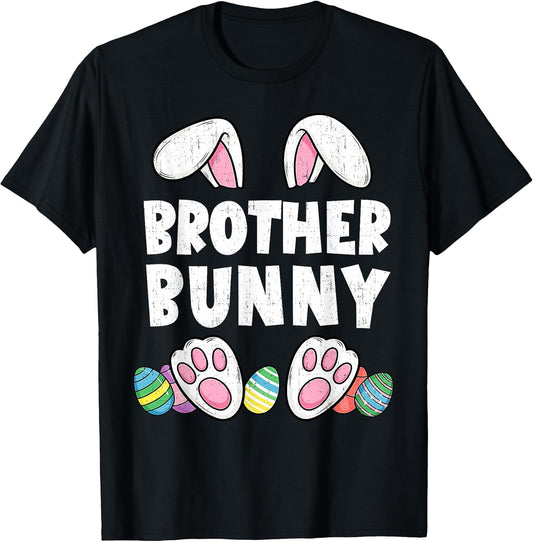 Brother Bunny Ears Easter Family Matching Funny Happy Easter T-Shirt