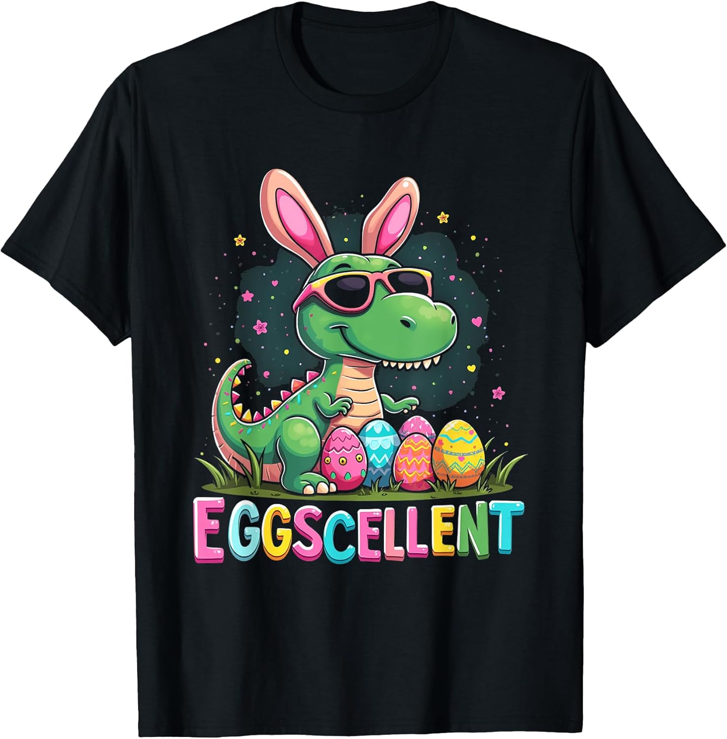EGGSCELLENT Dinosaur Easter Bunny T-Shirt