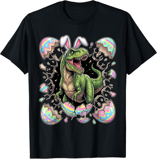 TRex Hatching from Egg Funny Dinosaur Easter Kids Boys Girl T-Shirt
