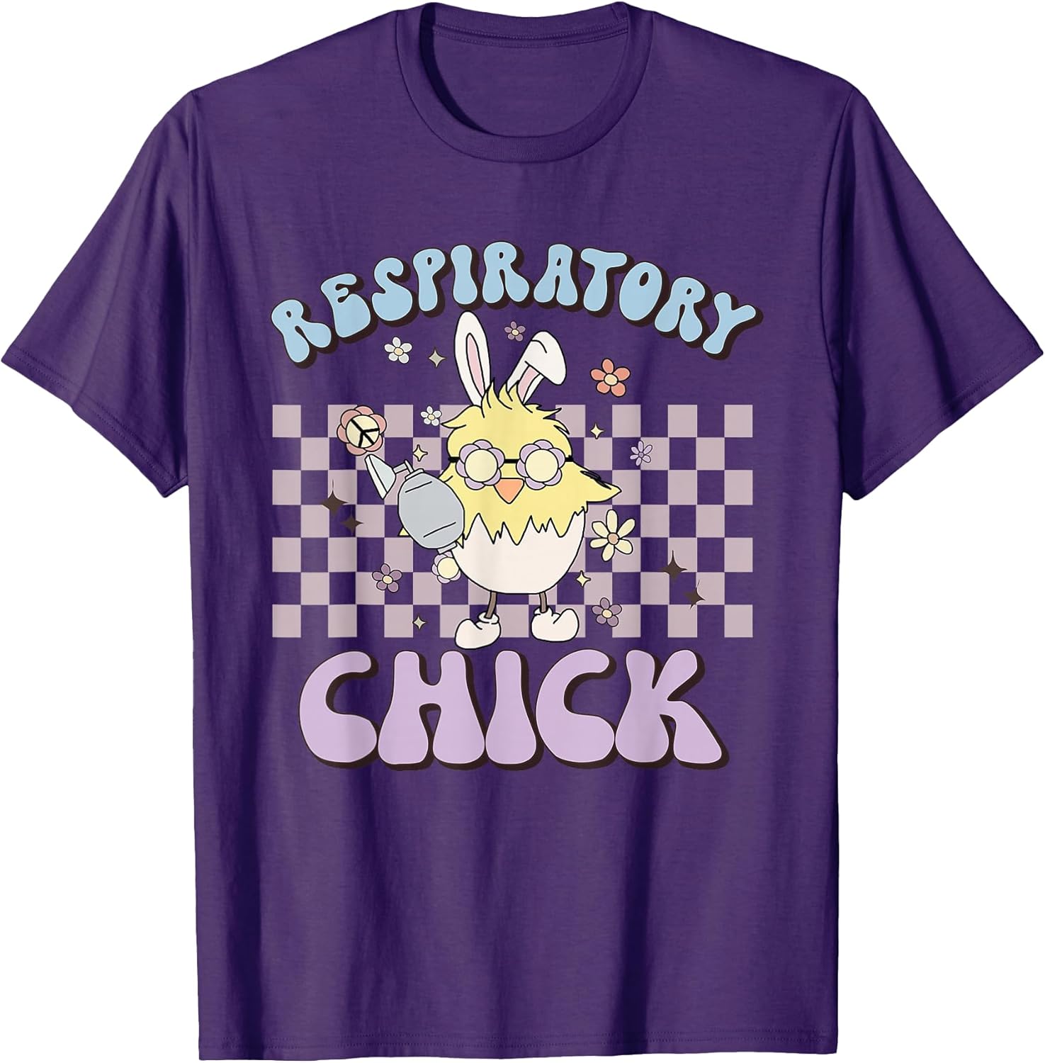 Retro Respiratory Therapist Easter Groovy RT Chick Spring T-Shirt