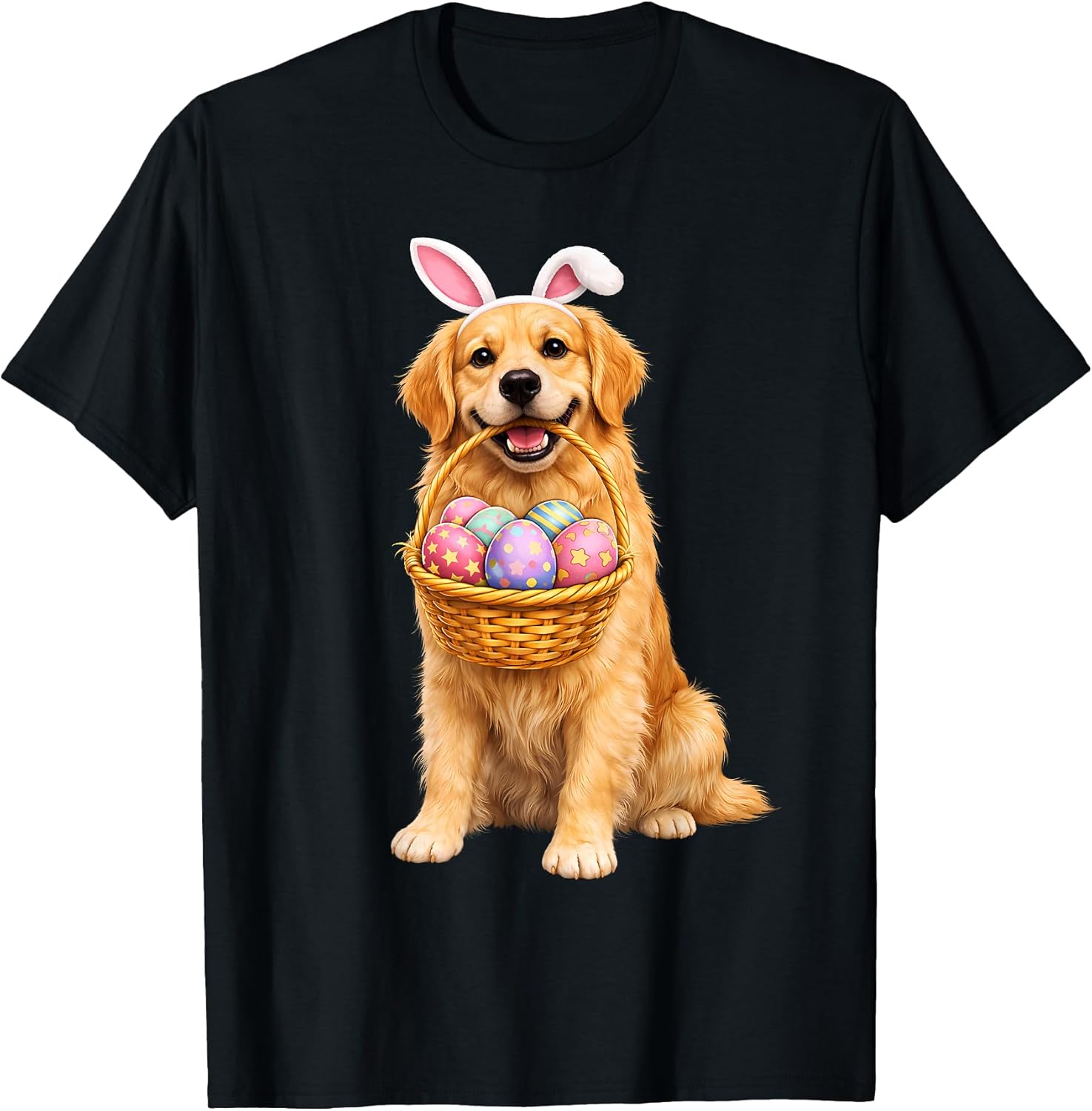 Golden Retriever Bunny Ears Eggs Cute Easter Dogs T-Shirt