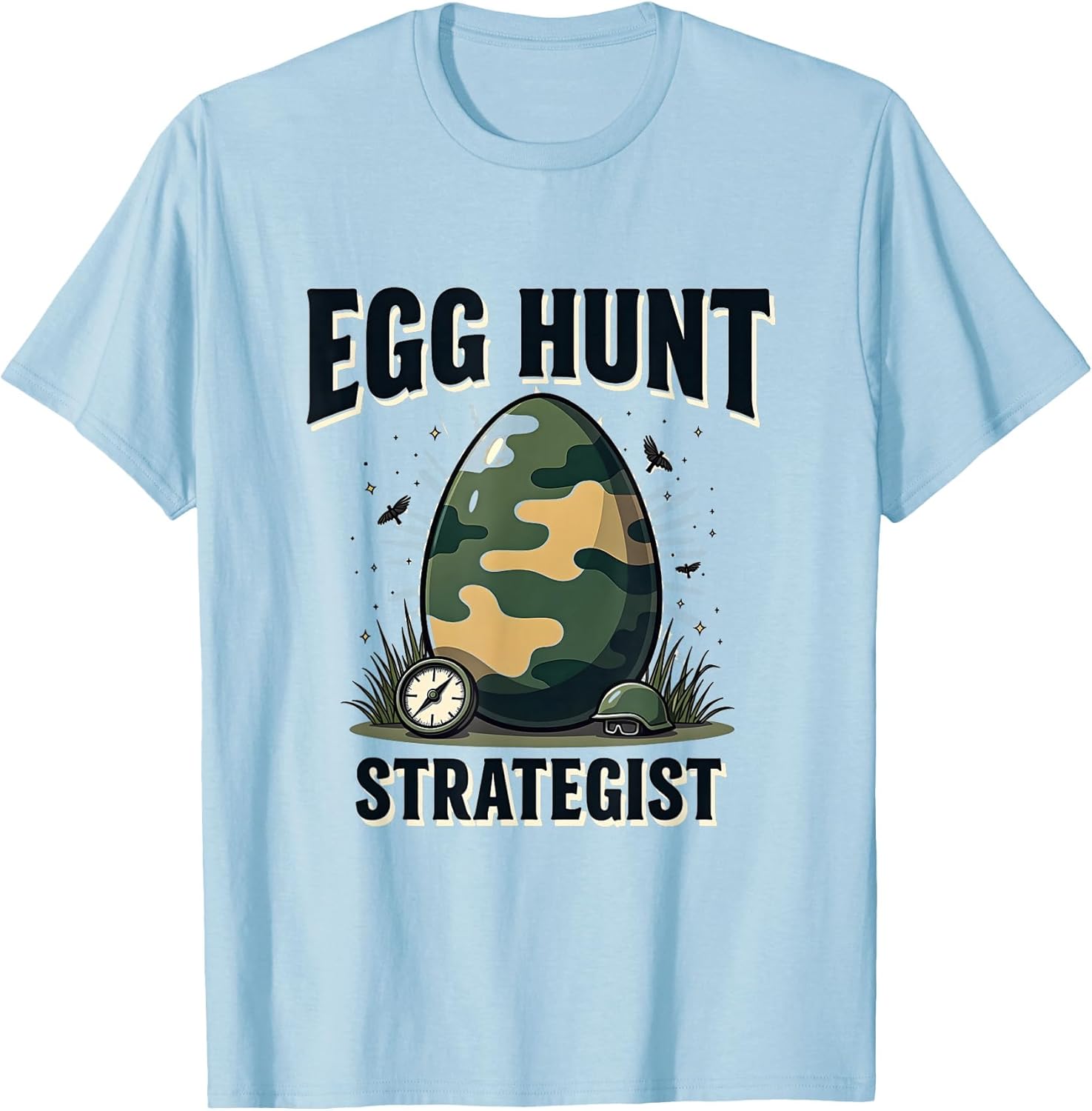Egg Hunt Strategist Funny Easter Design for Men T-Shirt
