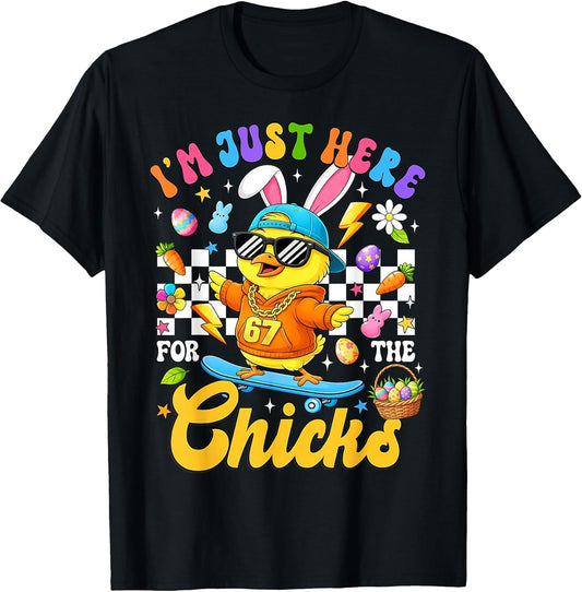 I'm Just Here for The Chicks Easter Day Toddlers Boys Kids T-Shirt