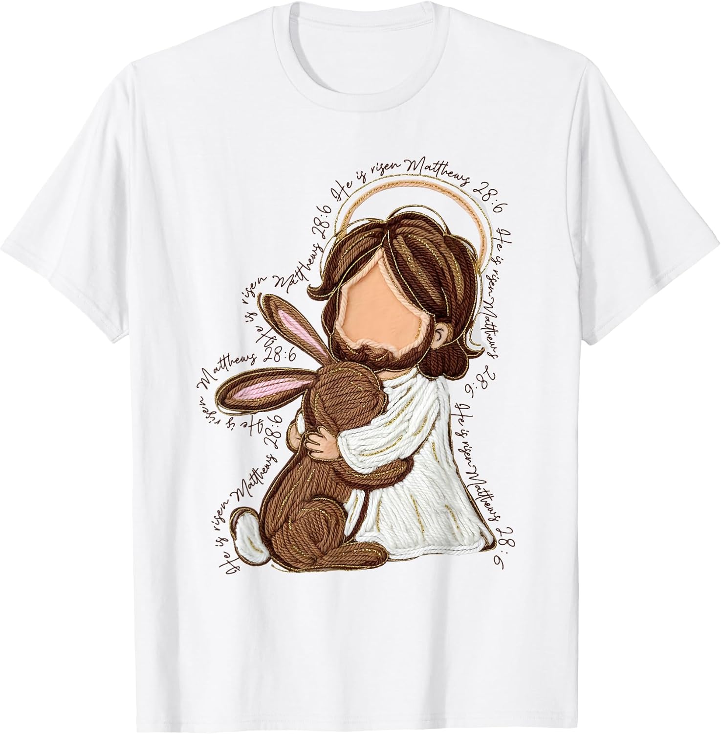 He is Risen Happy Easter Christian with Lamb Women Girls T-Shirt