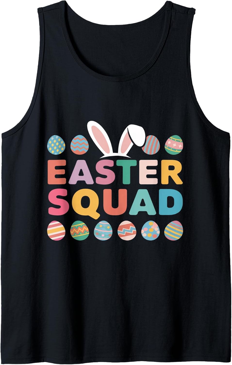 Easter Squad Bunny Ears Pastel Easter Eggs Tank Top