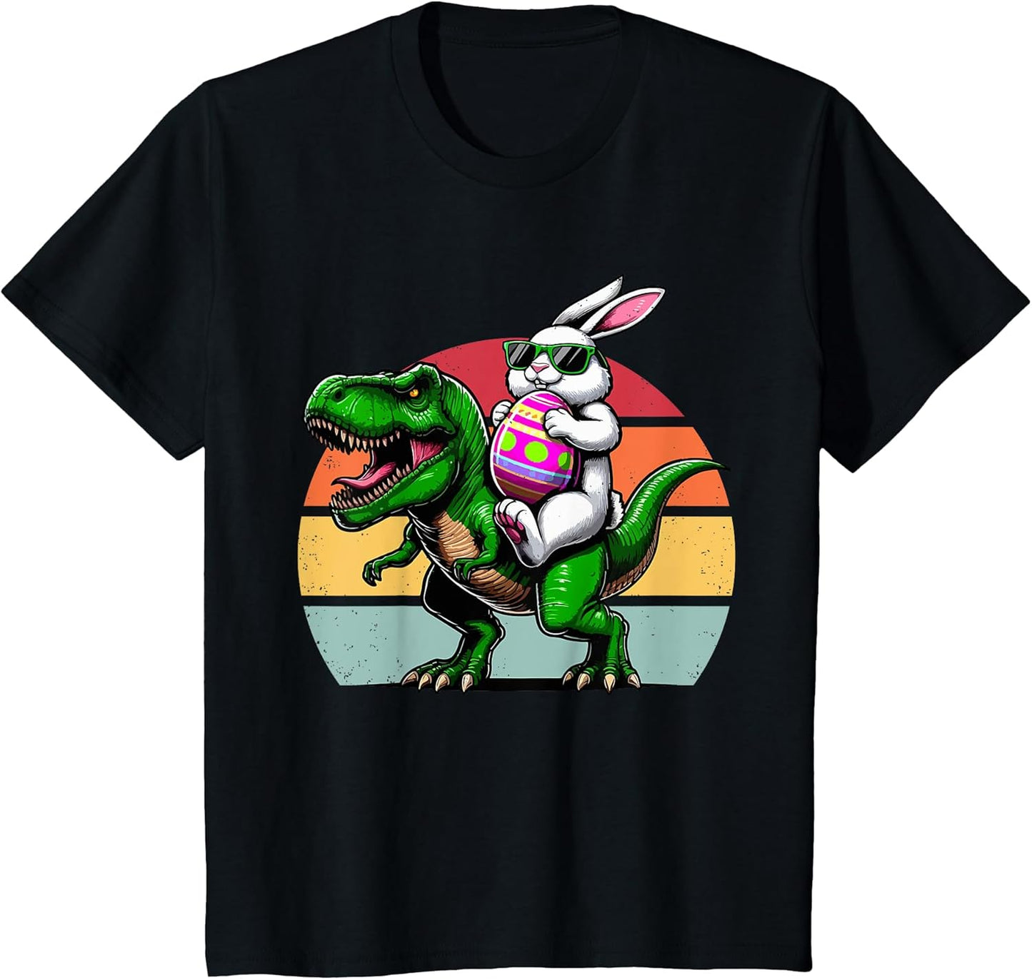 Bunny Riding T-rex Egg Hunt Easter Dinosaur Spring Holiday T-Shirt