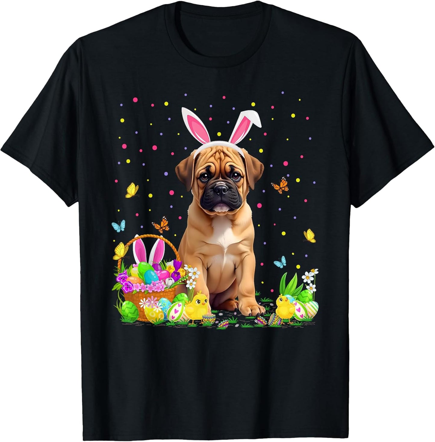 Bullmastiff Dog Easter Egg Hunt Bunny Ear Bullmastiff Easter T-Shirt
