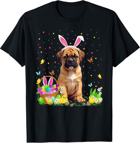 Bullmastiff Dog Easter Egg Hunt Bunny Ear Bullmastiff Easter T-Shirt