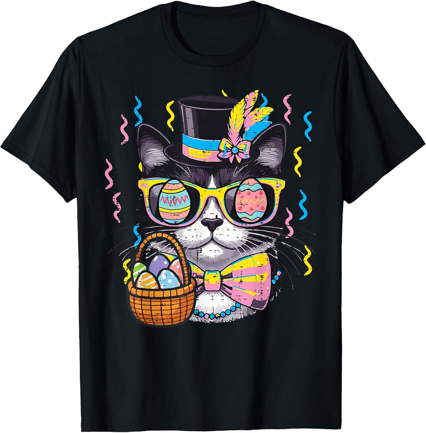 Easter Cat Funny Animal Egg Hunt Men Women Kids T-Shirt